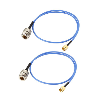 uxcell Uxcell RP-SMA Male to N Female Flange RG405 RF Coaxial Coax Cable 0.5M/1.6Ft 2pcs