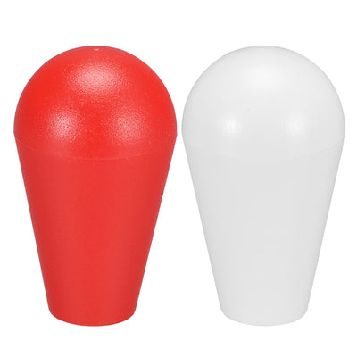Harfington Uxcell Ellipse Oval Joystick Head Rocker Ball Top Handle American Type Arcade Game DIY Parts Replacement White Red 2Pcs