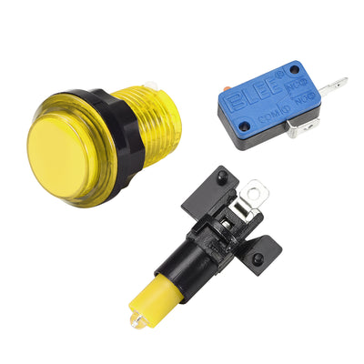 Harfington Uxcell Game Push Button Round LED Push Button Switch with Micro switch fo