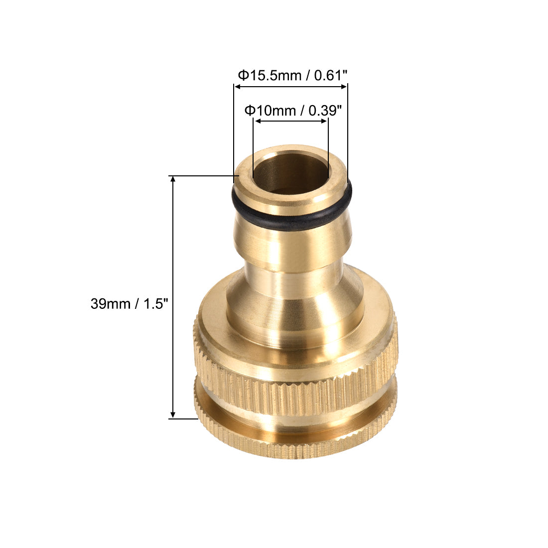 uxcell Uxcell Brass Faucet Tap Quick Connector G1/2 G3/4 Female Thread Hose Pipe Adapter 4pcs