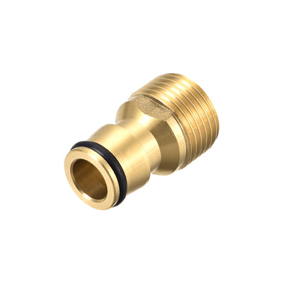 Harfington Uxcell Brass Faucet Tap Quick Connector G1/2 Male Thread Hose Pipe Socket Adapter 2pcs