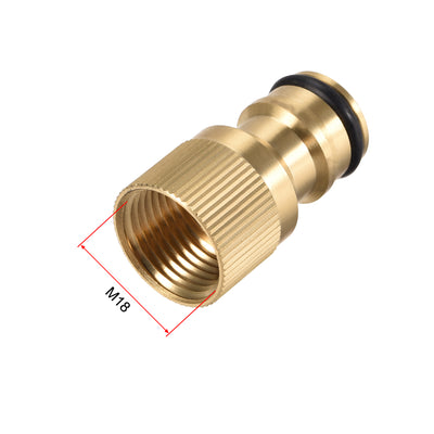 Harfington Uxcell Brass Faucet Tap Quick Connector M18 Female Thread Hose Pipe Socket Adapter