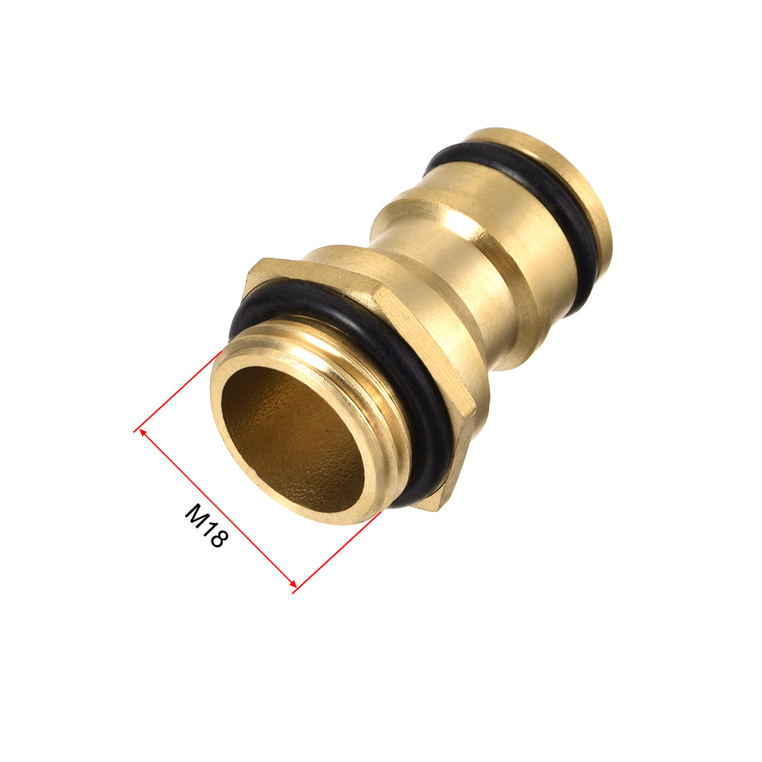 uxcell Uxcell Brass Faucet Tap Quick Connector M18 Male Thread Hose Pipe Socket Adapter
