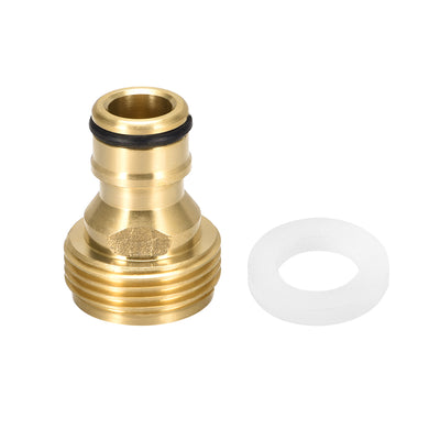 Harfington Uxcell Brass Faucet Tap Quick Connector M18 Male Thread Hose Pipe Socket Adapter