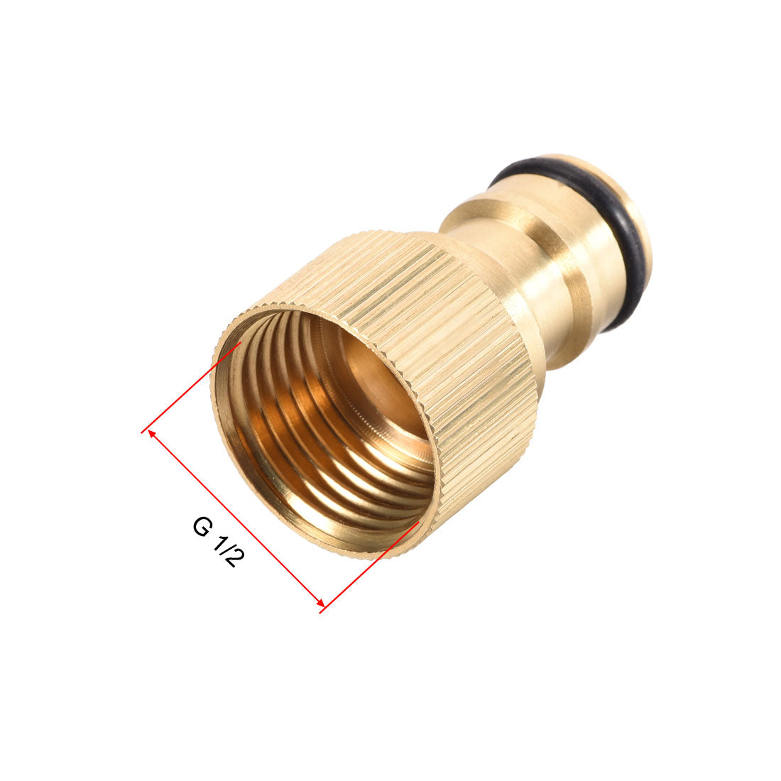 uxcell Uxcell Brass Faucet Tap Quick Connector G1/2 Female Thread Hose Pipe Socket Adapter