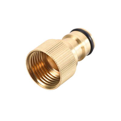 Harfington Uxcell Brass Faucet Tap Quick Connector G1/2 Female Thread Hose Pipe Socket Adapter