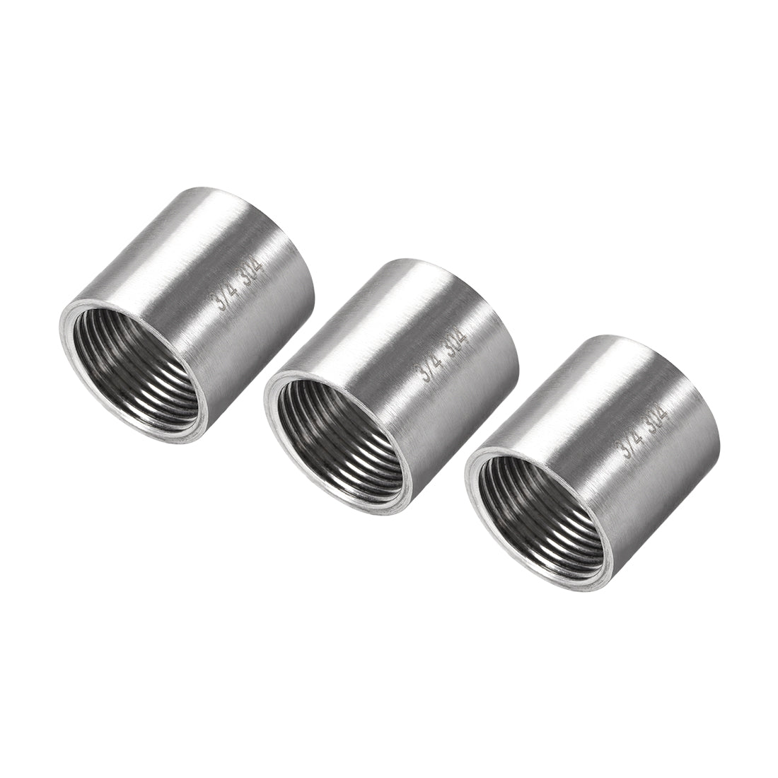 uxcell Uxcell Stainless Steel 304 Cast Pipe Fittings Coupling 3/4 x 3/4 G Female 3pcs