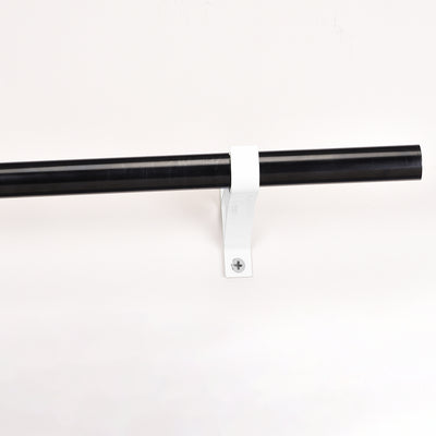 Harfington Uxcell Curtain Rod Bracket Aluminum Alloy Single Holder Support for 25mm Drapery Rod 110 x 78 x 18mm White