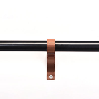 Harfington Uxcell Curtain Rod Bracket Aluminum Alloy Single Holder Support for 25mm Drapery Rod 110 x 78 x 18mm Copper Tone 2Pcs
