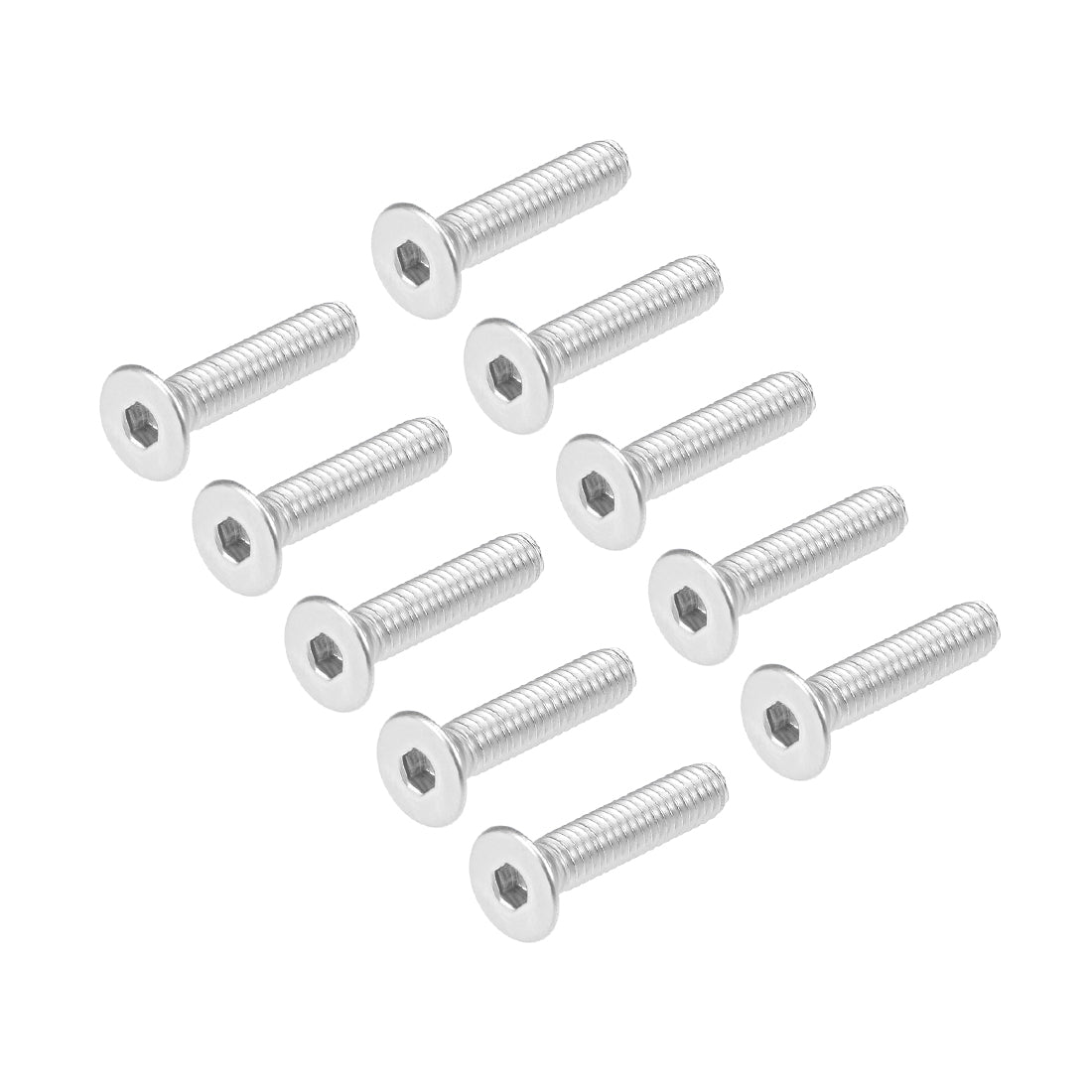 uxcell Uxcell Flat Head Machine Screws Hex Screw Stainless Steel Fasteners Bolts 50pcs