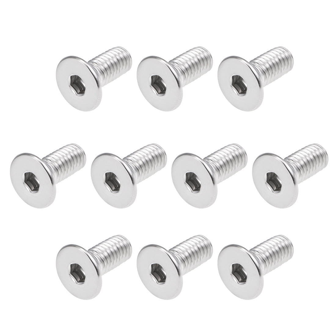 uxcell Uxcell Flat Machine Screws Inner Hex Screw 304 Stainless Steel Fasteners Bolts 20Pcs