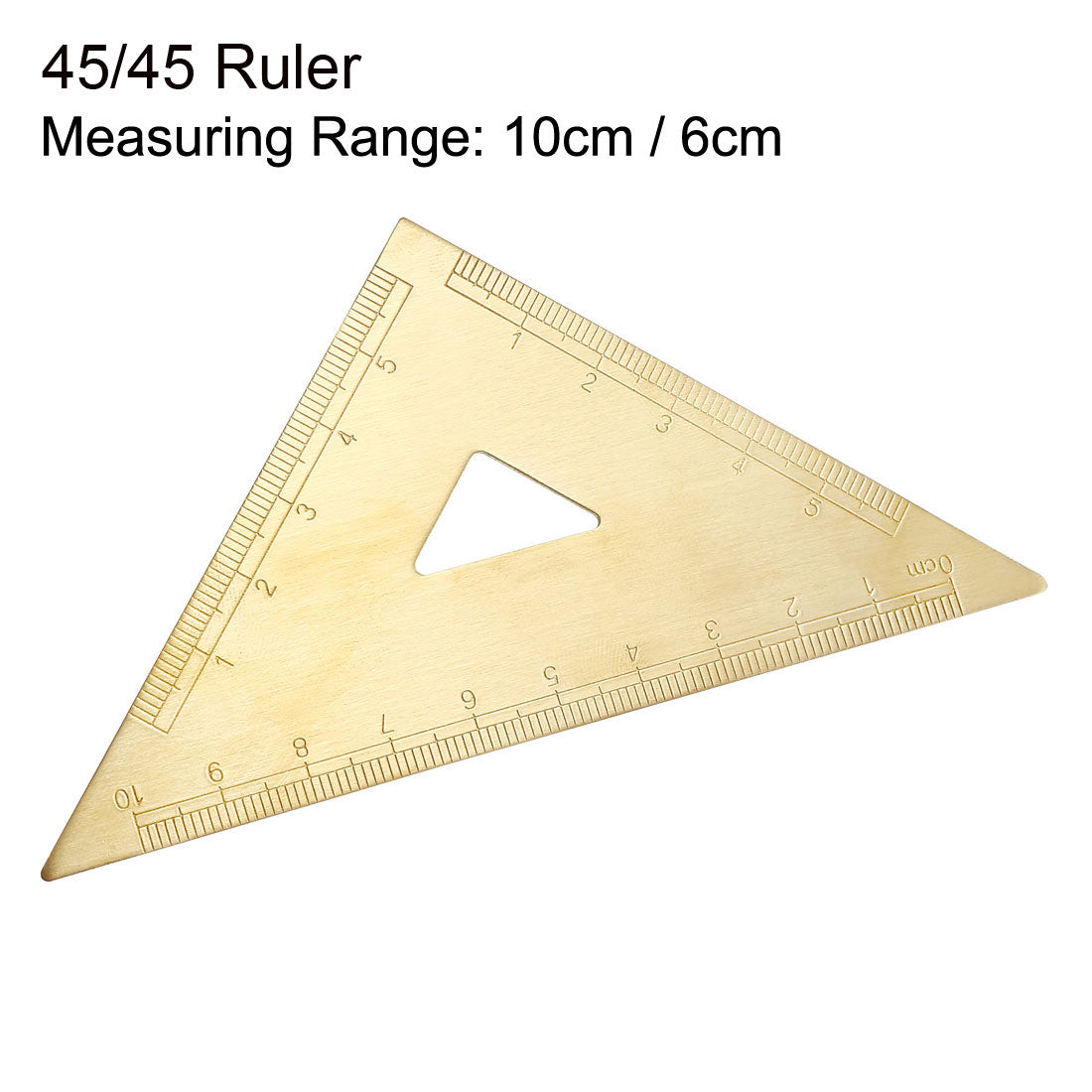 uxcell Uxcell Triangle Ruler Square 10cm 45 Degrees Brass Stationery Math Geometry