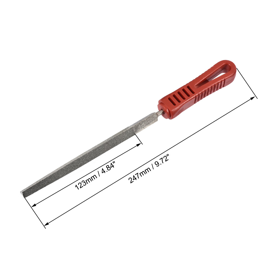 Uxcell Uxcell Diamond File 6 Inch Flat File Diamond Coated Plastic Handle Hand Tool for Grinding Polishing