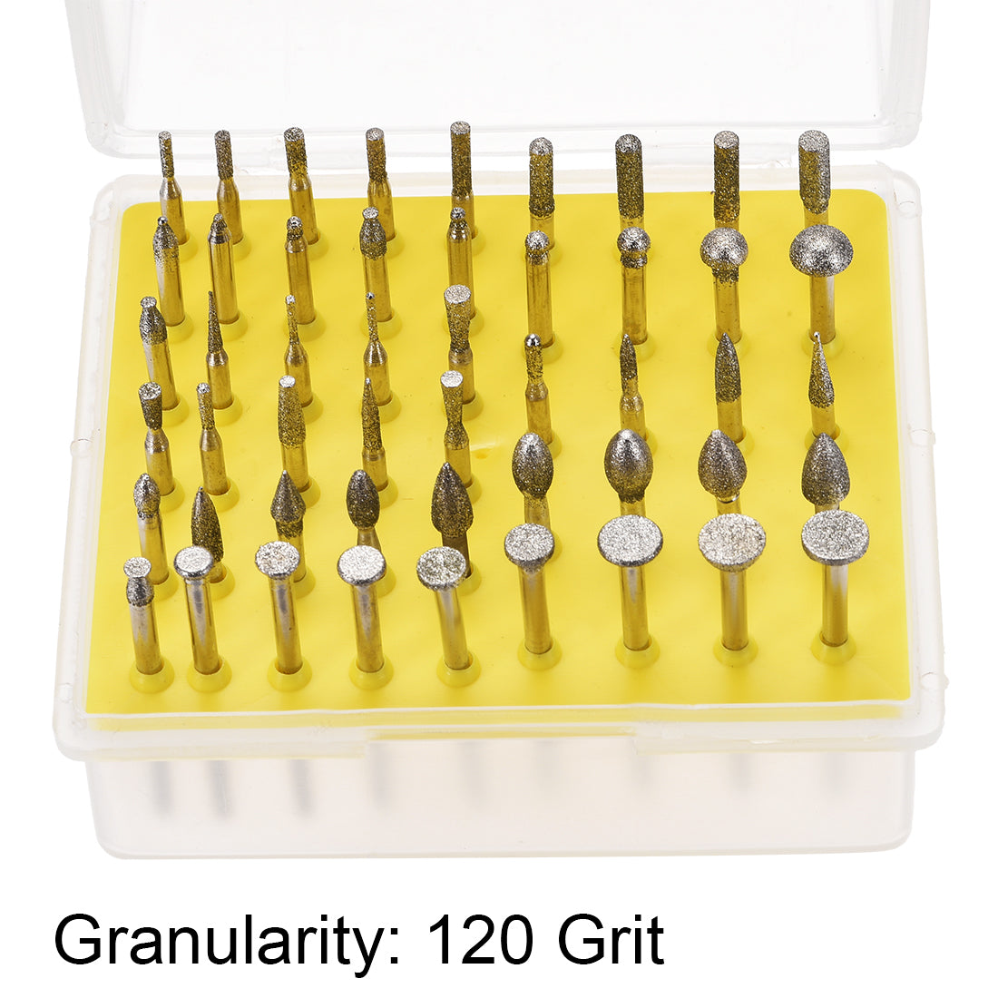 uxcell Uxcell Diamond Burrs Set Grinding Drill Bits for Carving Rotary Tool 1/8-Inch Shank Small Head 120 Grit 50 Pcs
