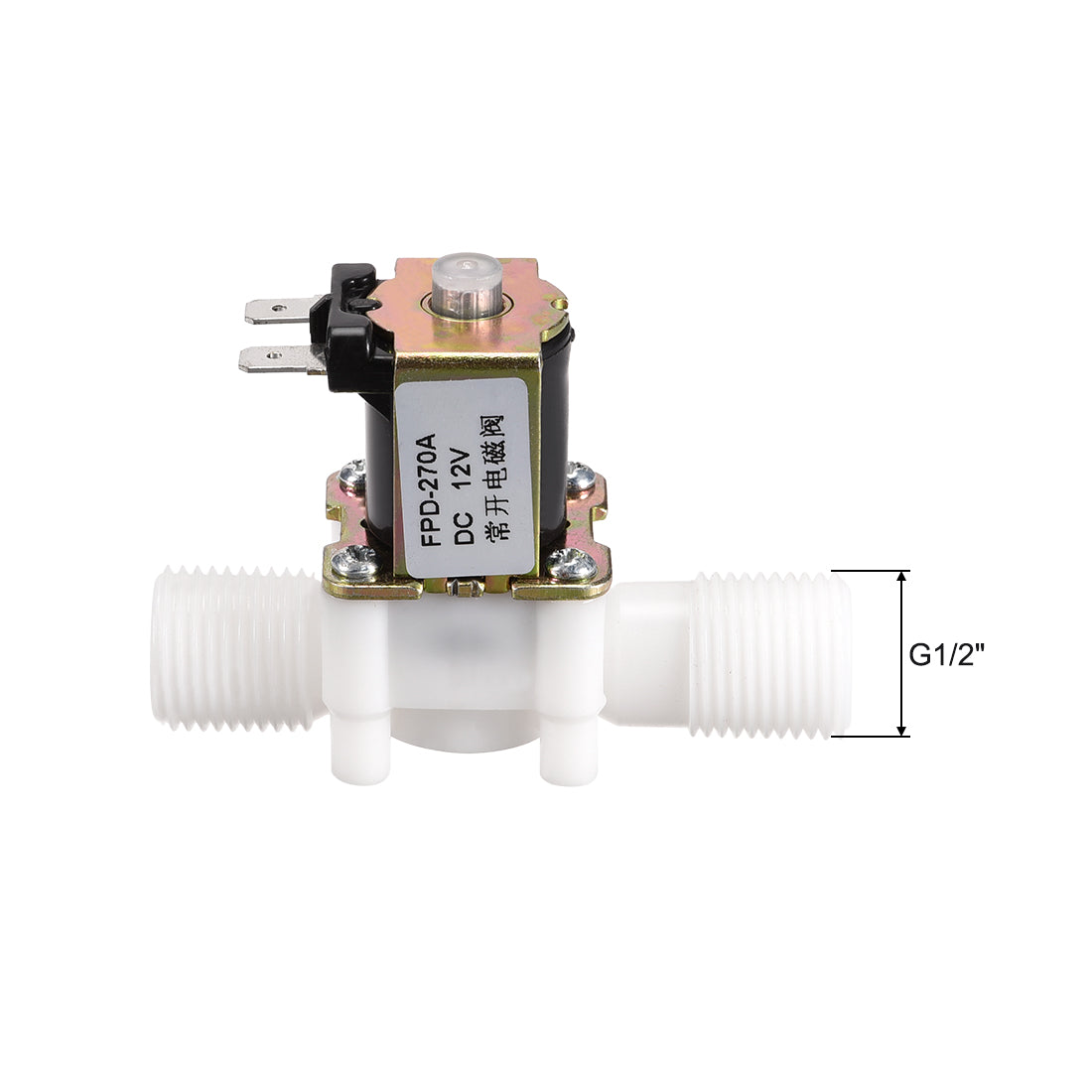 uxcell Uxcell DC12V G1/2 Plastic Water Electric Solenoid Valve Normally Open N/O Pressure Water Inlet Flow Switch