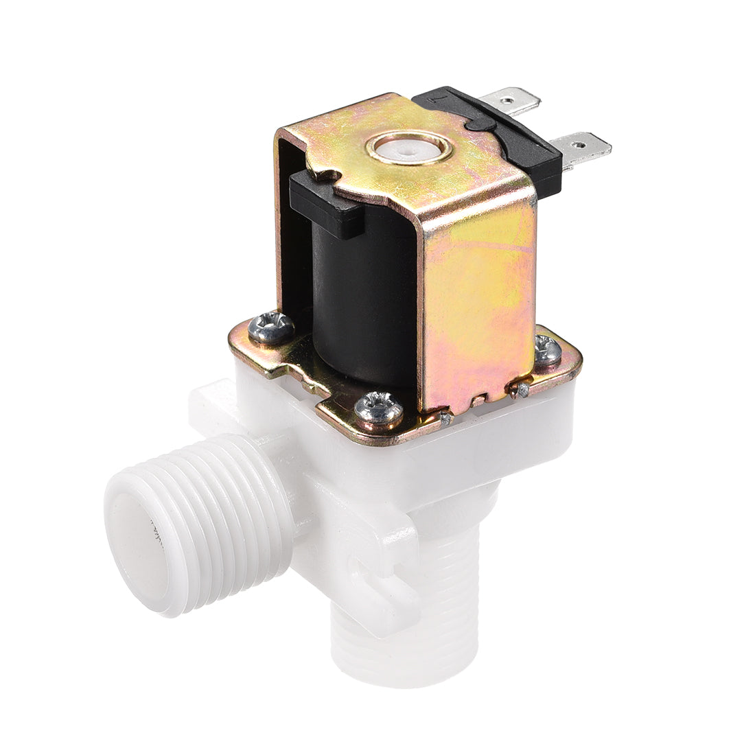 uxcell Uxcell DC12V G1/2 Male Thread Plastic Water Electric Solenoid Valve Normally Closed N/C No Pressure Water Inlet Flow Switch
