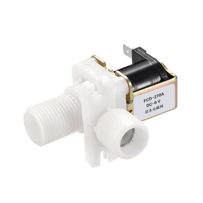 Harfington Uxcell DC6V G1/2 Male Thread Plastic Water Electric Solenoid Valve Normally Closed N/C Pressure Water Inlet Flow Switch