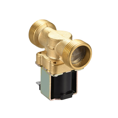 Harfington Uxcell DC12V G3/4 Brass Water Electric Solenoid Valve Normally Closed N/C No Pressure Water Inlet Flow Switch Electric Magnetic Valve