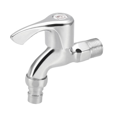 Harfington Uxcell Brass Water Tap Faucet Chrome Plating Wall Mounted with Single Spout G1/2 Male Thread 2pcs