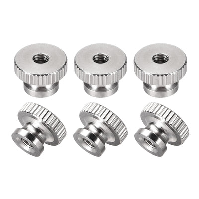 Harfington Uxcell Knurled Thumb Nuts, 6Pcs M4 304 Stainless Steel Round Knobs for 3D Printer Parts