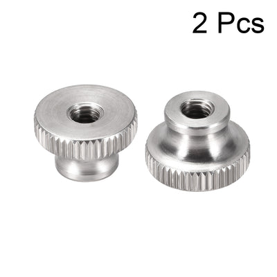 Harfington Uxcell Knurled Thumb Nuts, 2Pcs M5 304 Stainless Steel Round Knobs for 3D Printer Parts