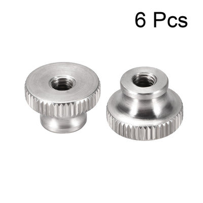 Harfington Uxcell Knurled Thumb Nuts, 6Pcs M5 304 Stainless Steel Round Knobs for 3D Printer Parts