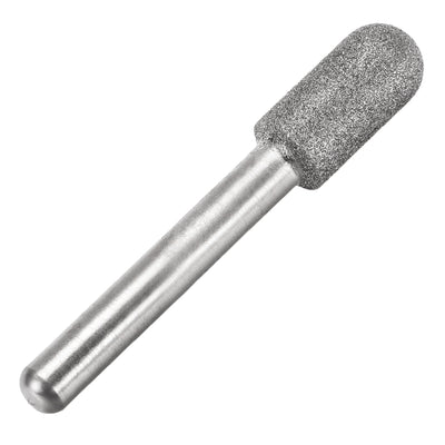 Harfington Uxcell Diamond Burrs Grinding Drill Bits for Carving Rotary Tool 1/4-Inch Shank 10mm Cylindrical Ball Nose 150 Grit 2 Pcs