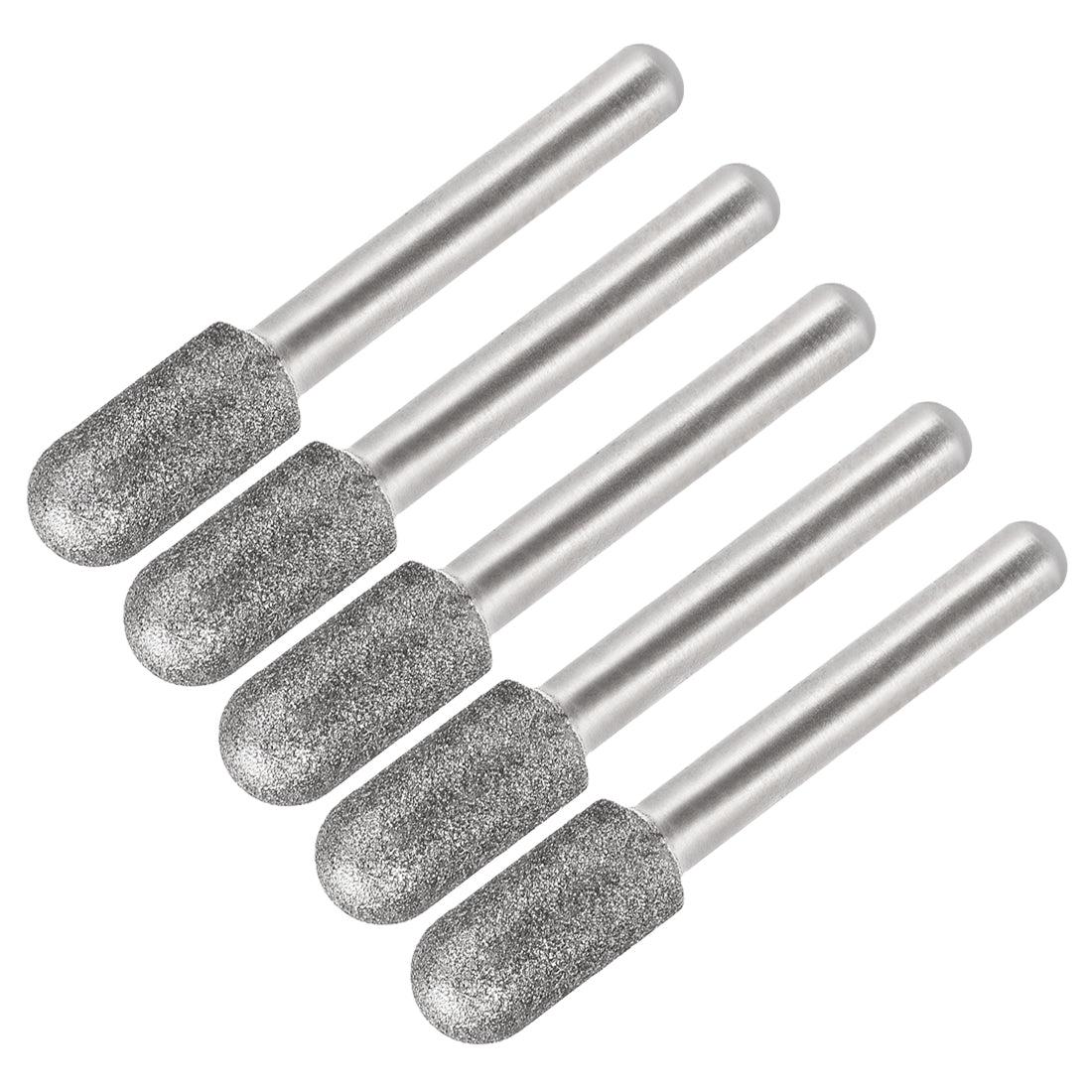 Uxcell Uxcell Diamond Burrs Grinding Drill Bits for Carving Rotary Tool 1/4-Inch Shank 10mm Cylindrical Ball Nose 150 Grit 5 Pcs