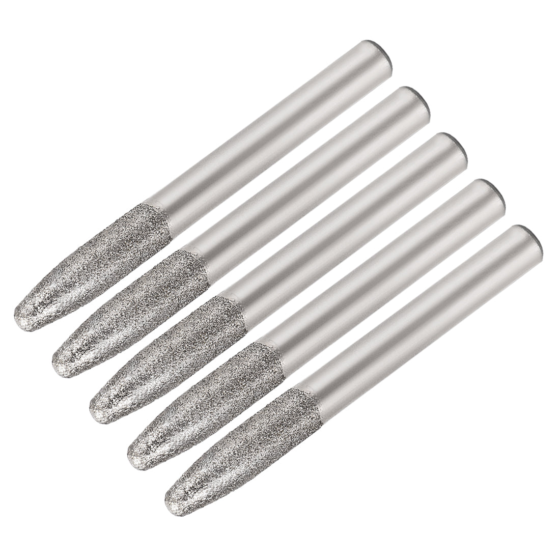 Uxcell Uxcell Diamond Burrs Grinding Drill Bits for Carving Rotary Tool 1/4-Inch Shank 8mm Tapered 150 Grit 5 Pcs