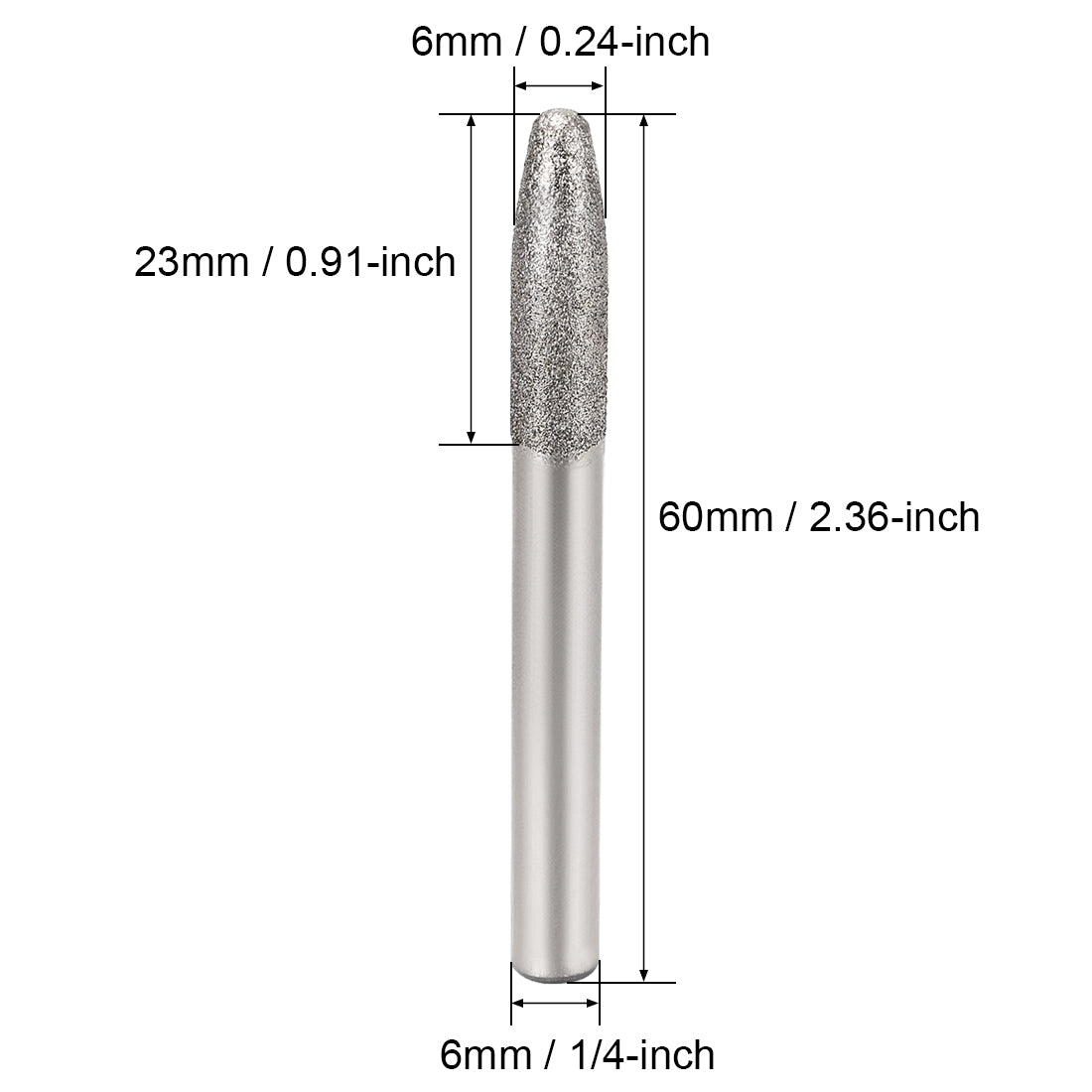 Uxcell Uxcell Diamond Burrs Grinding Drill Bits for Carving Rotary Tool 1/4-Inch Shank 10mm Tapered 150 Grit 10 Pcs
