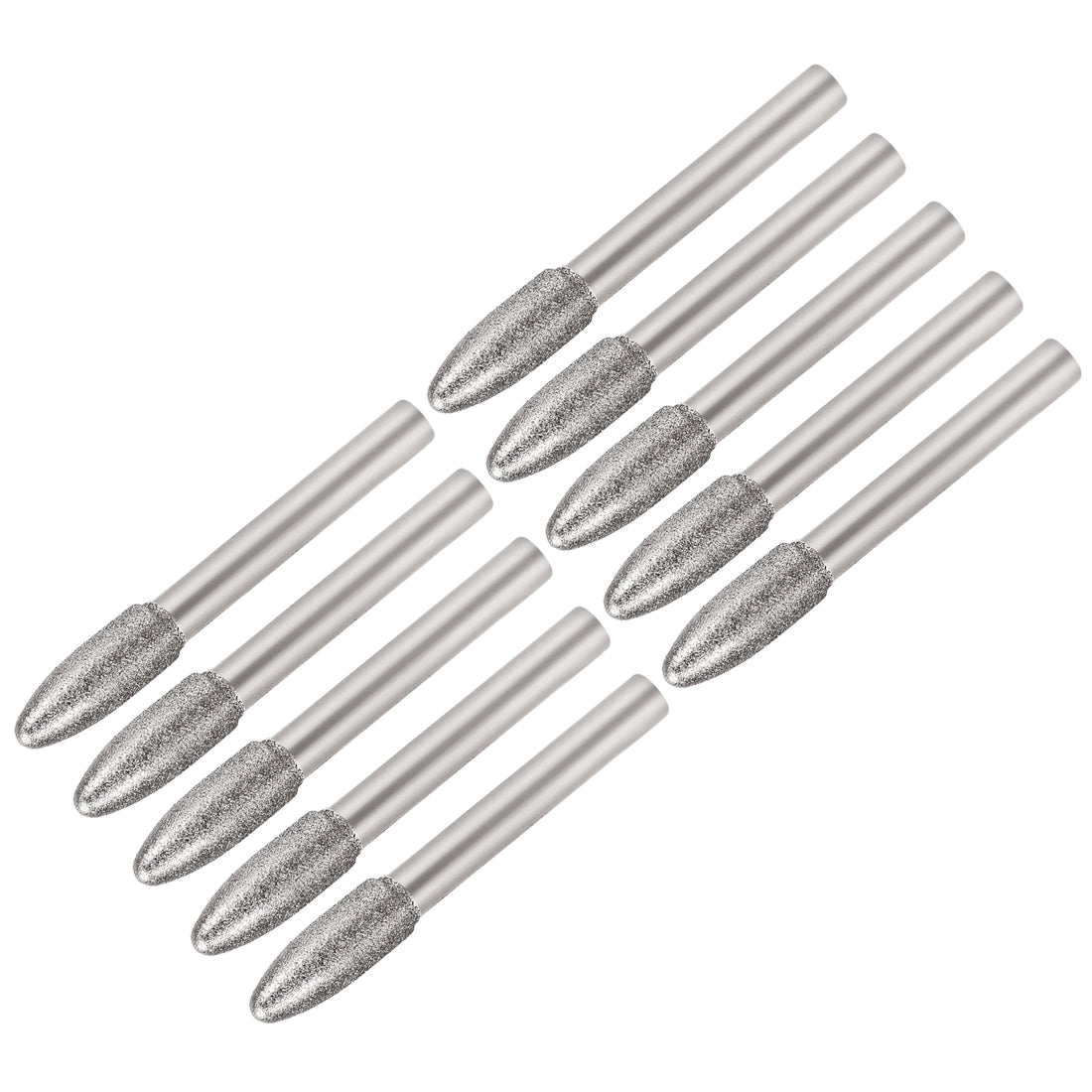 Uxcell Uxcell Diamond Burrs Grinding Drill Bits for Carving Rotary Tool 1/4-Inch Shank 10mm Tapered 150 Grit 10 Pcs