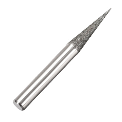 Harfington Uxcell Diamond Burrs Grinding Drill Bits for Carving Rotary Tool 1/4-Inch Shank 6mm Pointed 150 Grit 2 Pcs