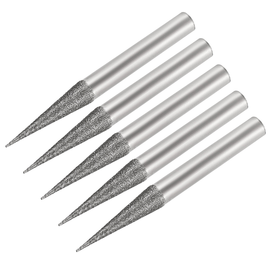 uxcell Uxcell Diamond Burrs Grinding Drill Bits for Carving Rotary Tool 1/4-Inch Shank 6mm Pointed 150 Grit 5 Pcs