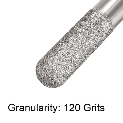 Harfington Uxcell Diamond burrs Grinding Drill Bits for Carving Rotary Cylindrical Ball Nose Tool