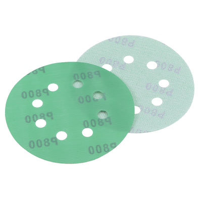 Harfington Uxcell 5 Inch 8 Hole 800 Grits Hook and Loop Sanding Discs Wet Dry Sandpaper 2pcs