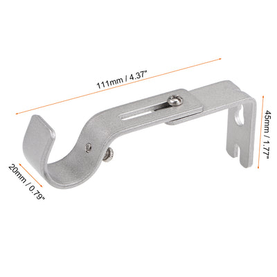 Harfington Uxcell Curtain Rod Bracket Iron Single Holder Support for 26mm Drapery Rod, 90 x 45 x 20mm Silver Tone