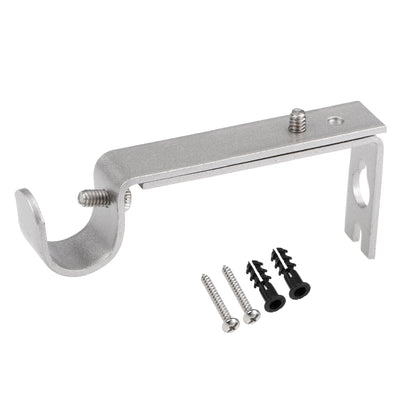 uxcell Uxcell Curtain Rod Bracket Iron Single Holder Support for 20mm Drapery Rod, 100 x 40 x 16mm Silver Tone