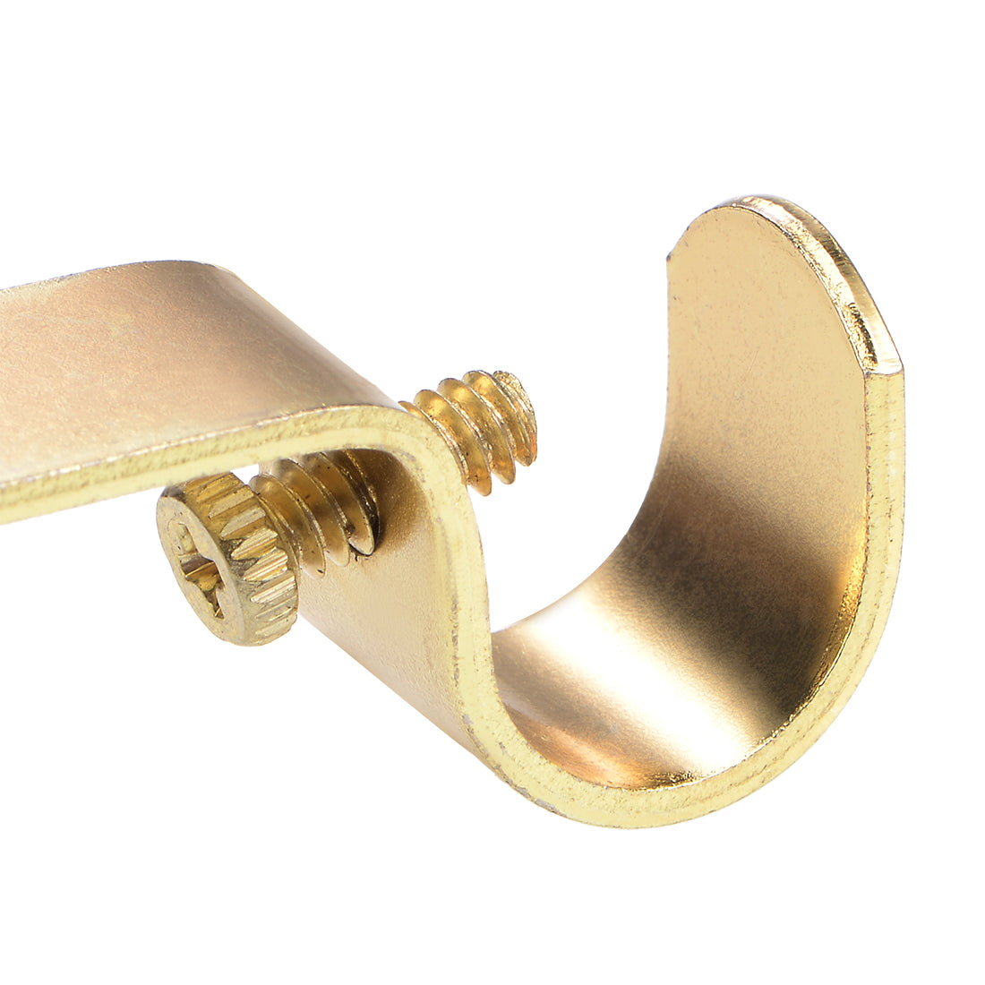 uxcell Uxcell Curtain Rod Bracket Iron Single Holder Support for 16mm Drapery Rod, 73 x 36 x 16mm Gold Tone 2Pcs