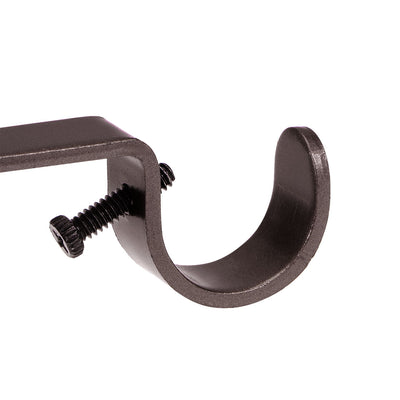 Harfington Uxcell Curtain Rod Bracket Iron Double Holder Support for 18mm 27mm Drapery Rod, 115 x 51 x 16mm Brown 4Pcs