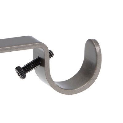 Harfington Uxcell Curtain Rod Bracket Iron Double Holder Support for 18mm 27mm Drapery Rod, 122 x 53 x 16mm Gray