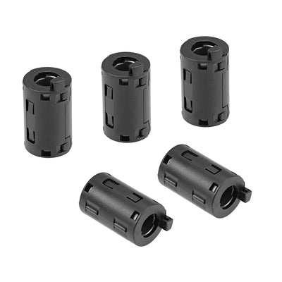 Harfington Uxcell 11mm Ferrite Cores Ring Clip-On RFI EMI Noise Suppression Filter Cable Clip, Black 5pcs
