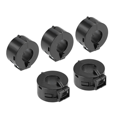 Harfington Uxcell 15mm Ferrite Cores Ring Clip-On RFI EMI Noise Suppression Filter Cable Clip, Black 5pcs