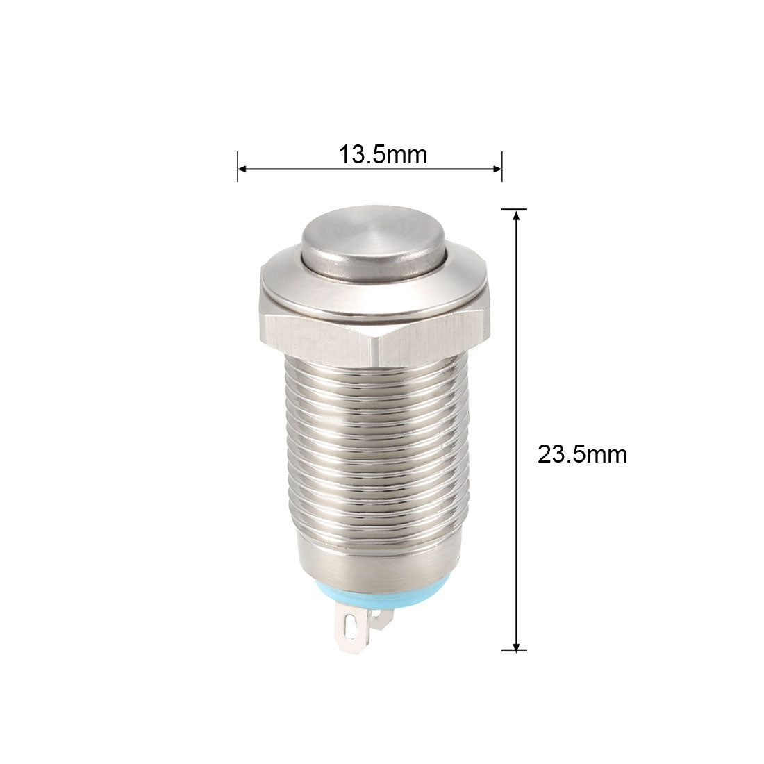 uxcell Uxcell Latching Metal Push Button Switch 10mm Mounting Dia 1NO 1NC COM DC 30V 0.1A 23.5 x 13.5mm