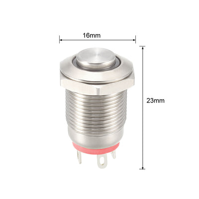 Harfington Uxcell Momentary Metal Push Button Switch High Head 12mm Mounting Dia 1NO 3-6V LED Light