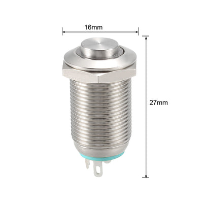 Harfington Uxcell Metal Push Button Switch High Head 12mm Mounting Dia 1NO 3-6V LED Light