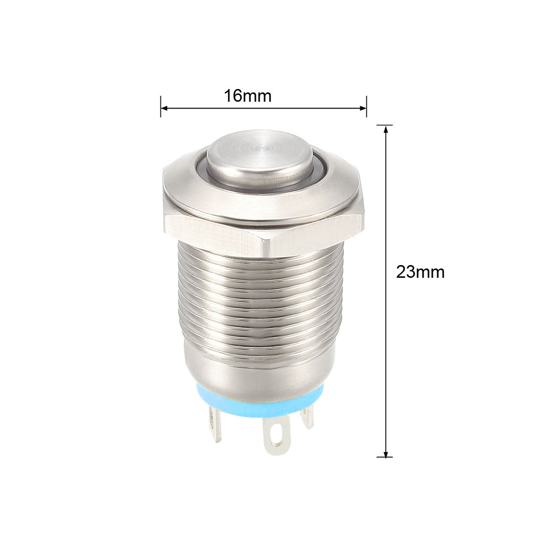 uxcell Uxcell Momentary Metal Push Button Switch High Head 12mm Mounting 1NO 24V Red LED