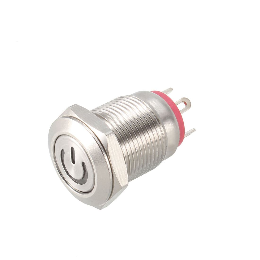 uxcell Uxcell Momentary Metal Push Button Switch Flat Head 12mm Mounting Dia 1NO 3-6V LED Light