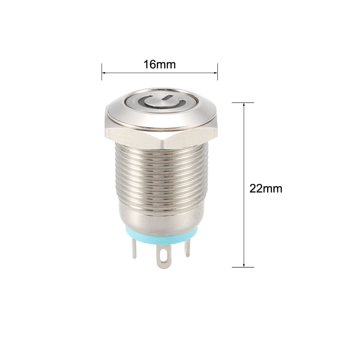 uxcell Uxcell Momentary Metal Push Button Switch Flat Head 12mm Mounting Dia 1NO 3-6V LED Light
