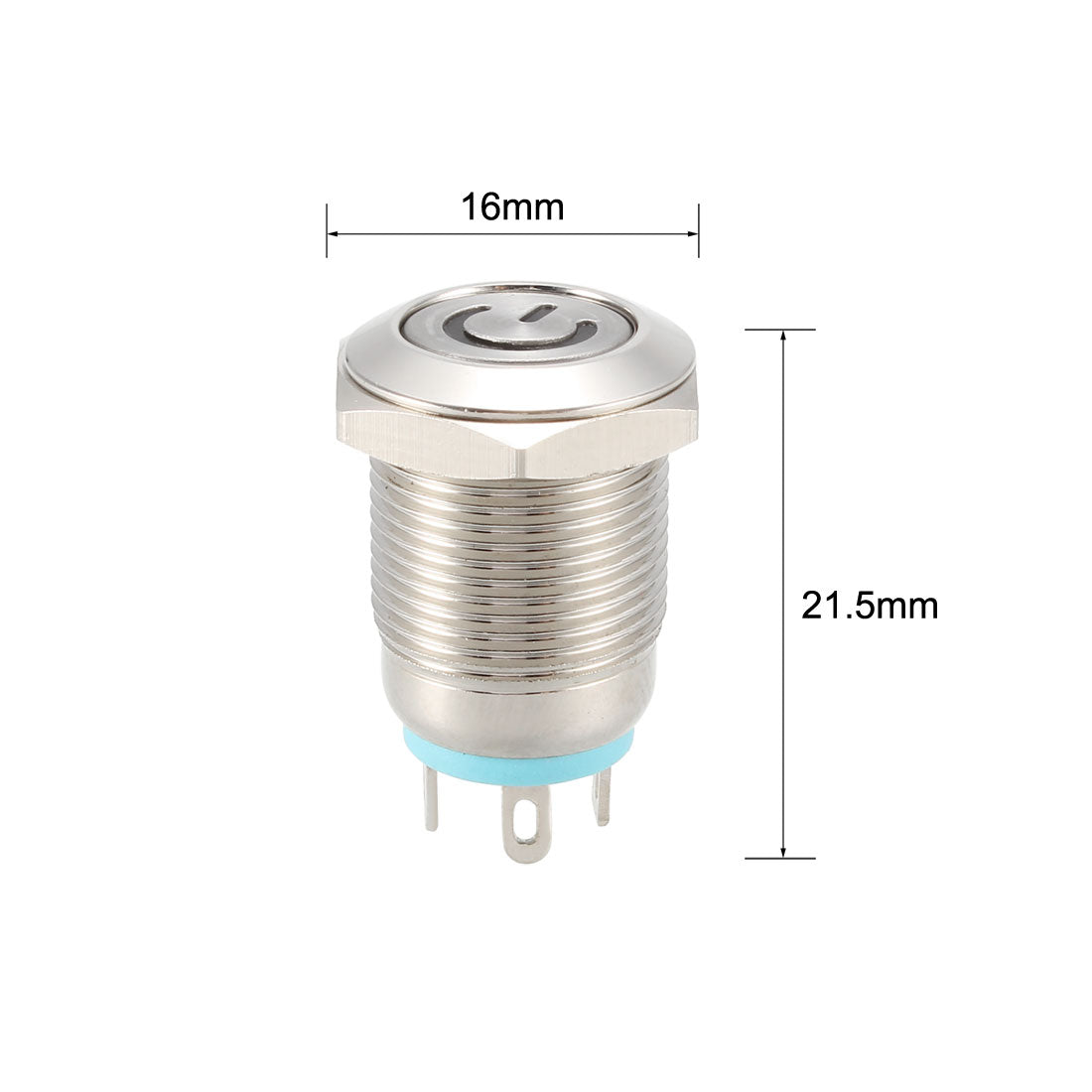 uxcell Uxcell Momentary Metal Push Button Switch Flat Head 12mm Mounting Dia 1NO 12V LED Light