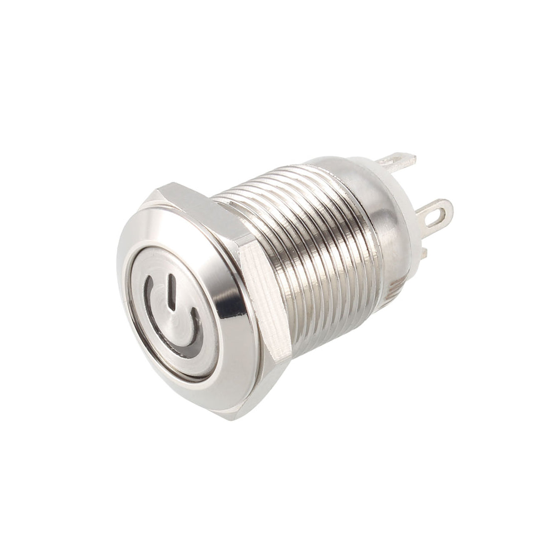 uxcell Uxcell Momentary Metal Push Button Switch Flat Head 12mm Mounting Dia 1NO 12V LED Light